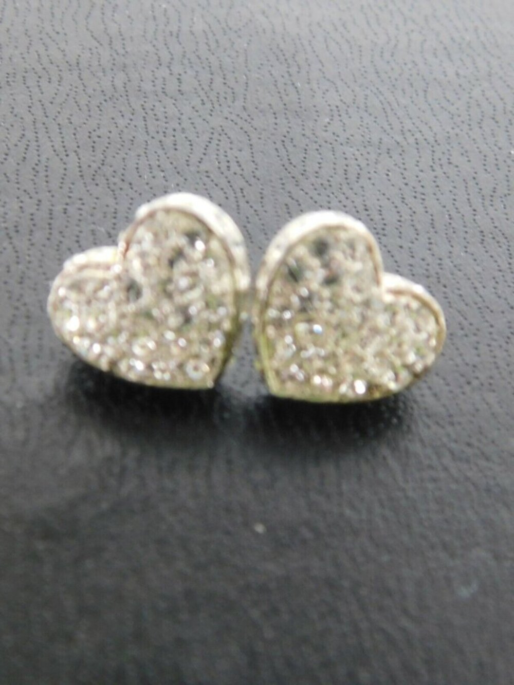 Rhinestone Heart Locket Necklace Earring Set Silver Tone Jesus Lives in My Heart - Picture 8 of 9